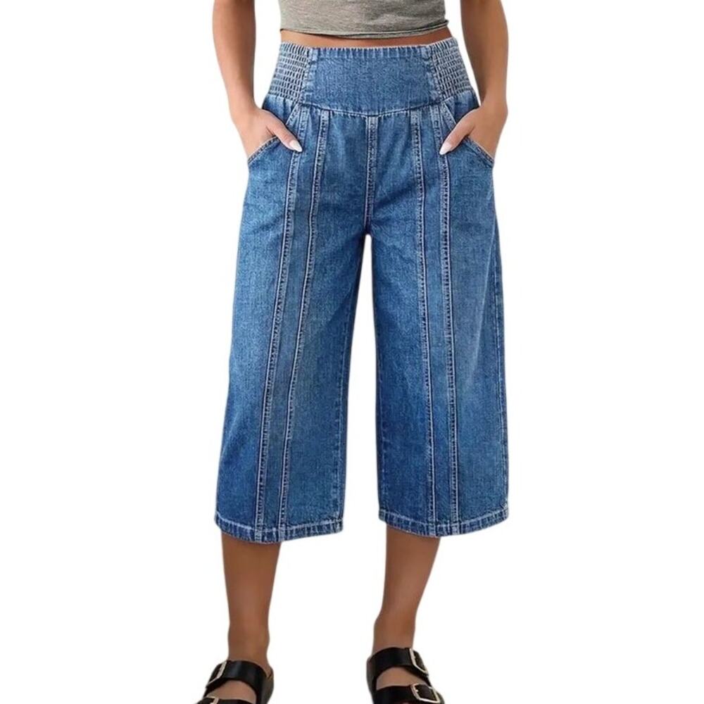 Flamingals High waist Wide leg denim capri jeans sz 3X